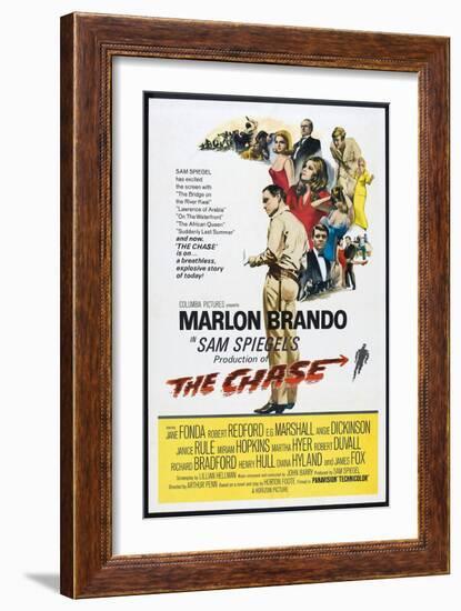 THE CHASE, US poster, center: Marlon Brando 1966-null-Framed Art Print