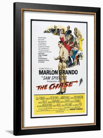 THE CHASE, US poster, center: Marlon Brando 1966-null-Framed Art Print