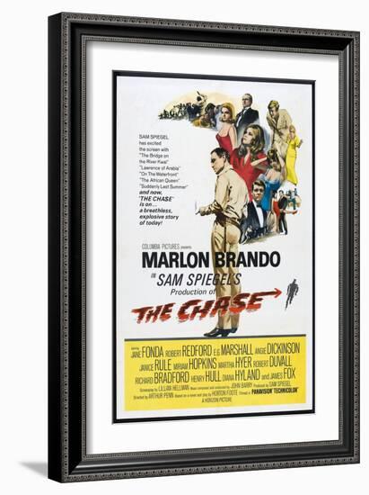 THE CHASE, US poster, center: Marlon Brando 1966-null-Framed Art Print