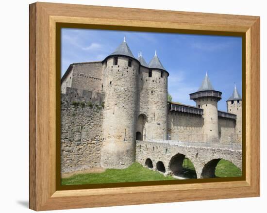 The Chateau Comtal Inside La Cite, Carcassonne, UNESCO World Heritage Site, Languedoc-Roussillon, F-David Clapp-Framed Premier Image Canvas