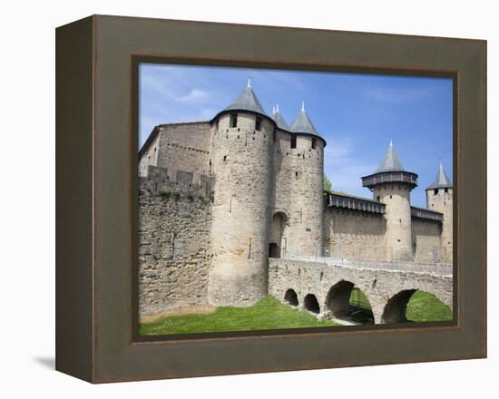 The Chateau Comtal Inside La Cite, Carcassonne, UNESCO World Heritage Site, Languedoc-Roussillon, F-David Clapp-Framed Premier Image Canvas