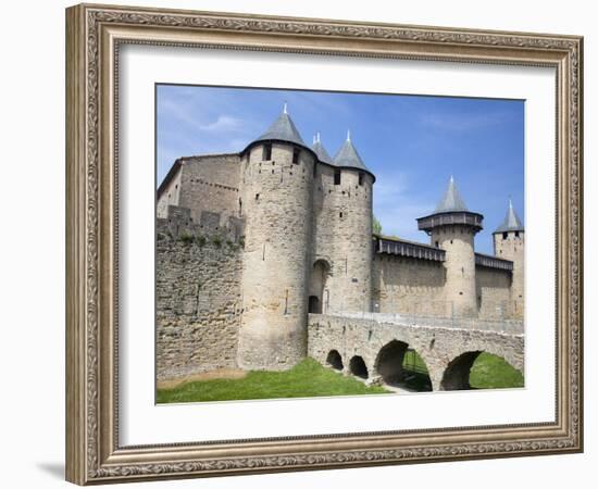 The Chateau Comtal Inside La Cite, Carcassonne, UNESCO World Heritage Site, Languedoc-Roussillon, F-David Clapp-Framed Photographic Print