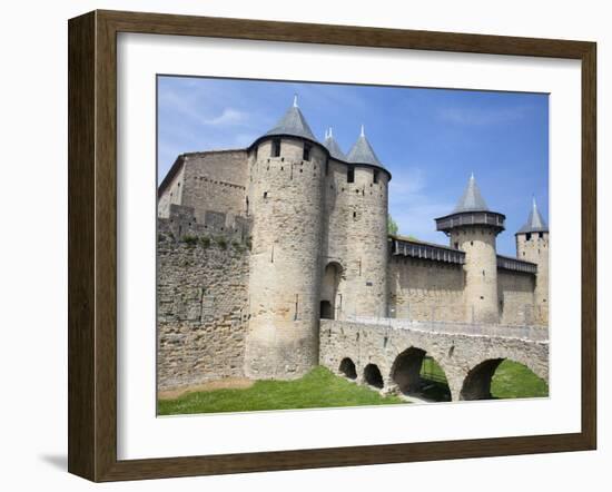 The Chateau Comtal Inside La Cite, Carcassonne, UNESCO World Heritage Site, Languedoc-Roussillon, F-David Clapp-Framed Photographic Print