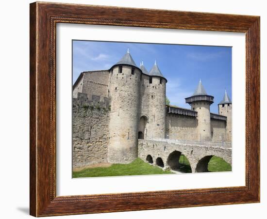 The Chateau Comtal Inside La Cite, Carcassonne, UNESCO World Heritage Site, Languedoc-Roussillon, F-David Clapp-Framed Photographic Print