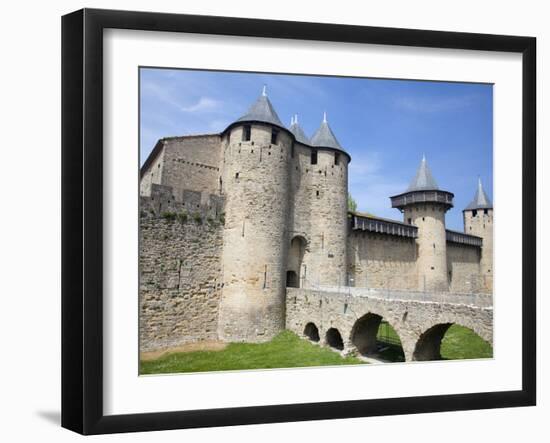 The Chateau Comtal Inside La Cite, Carcassonne, UNESCO World Heritage Site, Languedoc-Roussillon, F-David Clapp-Framed Photographic Print