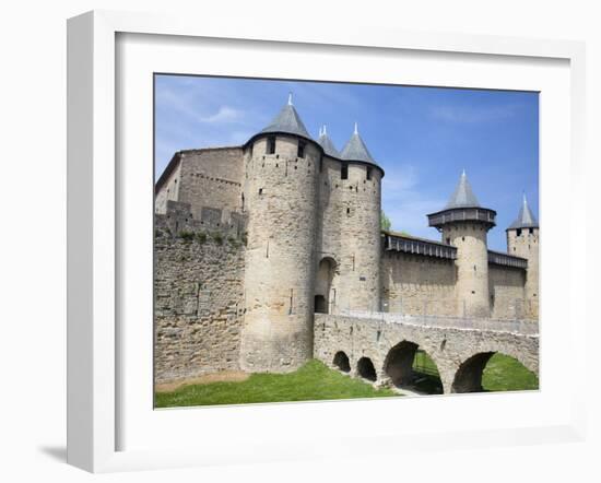 The Chateau Comtal Inside La Cite, Carcassonne, UNESCO World Heritage Site, Languedoc-Roussillon, F-David Clapp-Framed Photographic Print