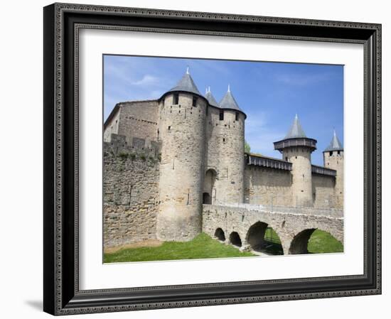 The Chateau Comtal Inside La Cite, Carcassonne, UNESCO World Heritage Site, Languedoc-Roussillon, F-David Clapp-Framed Photographic Print