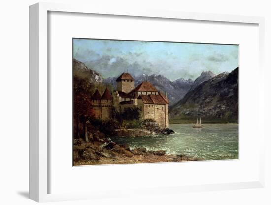 The Chateau de Chillon, 1875-Gustave Courbet-Framed Giclee Print