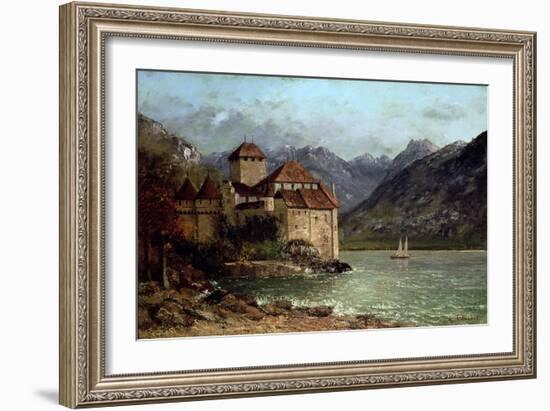 The Chateau de Chillon, 1875-Gustave Courbet-Framed Giclee Print