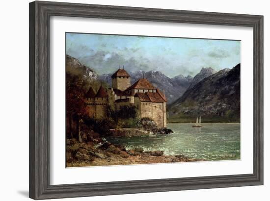 The Chateau de Chillon, 1875-Gustave Courbet-Framed Giclee Print