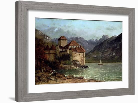 The Chateau de Chillon, 1875-Gustave Courbet-Framed Giclee Print