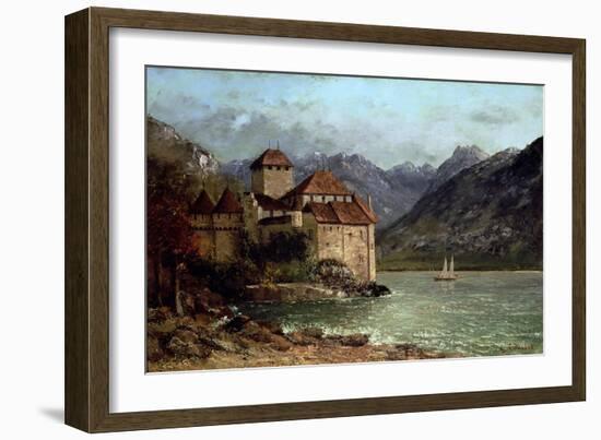 The Chateau de Chillon, 1875-Gustave Courbet-Framed Giclee Print