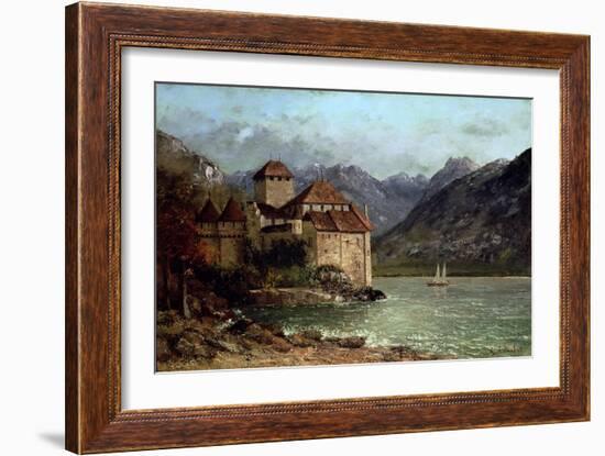The Chateau de Chillon, 1875-Gustave Courbet-Framed Giclee Print