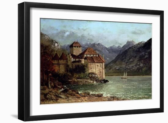 The Chateau de Chillon, 1875-Gustave Courbet-Framed Giclee Print