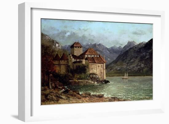 The Chateau de Chillon, 1875-Gustave Courbet-Framed Giclee Print