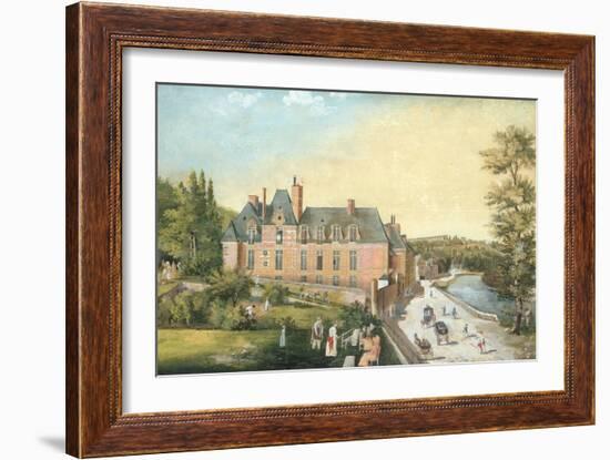 The Chateau De La Chaussee, Bougival (Gouache on Paper)-French-Framed Giclee Print
