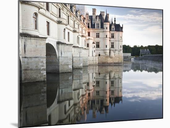 The Chateau of Chenonceau Reflecting in the Waters of the River Cher, UNESCO World Heritage Site, I-Julian Elliott-Mounted Photographic Print