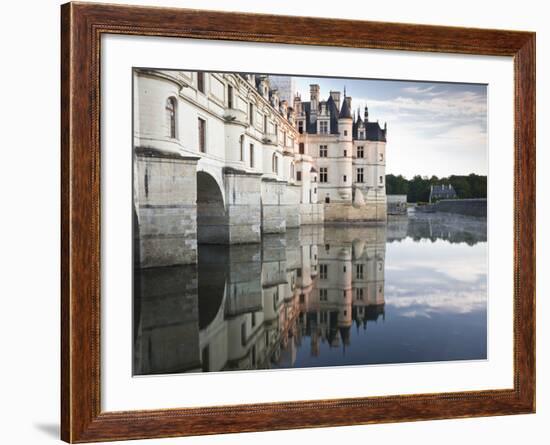 The Chateau of Chenonceau Reflecting in the Waters of the River Cher, UNESCO World Heritage Site, I-Julian Elliott-Framed Photographic Print