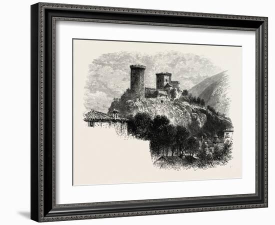 The Chateau of Foix, the Pyrenees, France, 19th Century-null-Framed Giclee Print