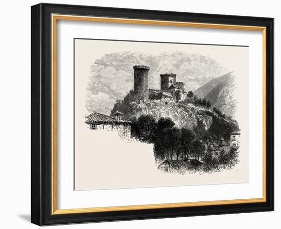 The Chateau of Foix, the Pyrenees, France, 19th Century-null-Framed Giclee Print