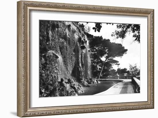 The Chateau Waterfall, Nice, South of France, Early 20th Century-null-Framed Premium Giclee Print