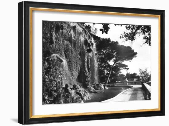 The Chateau Waterfall, Nice, South of France, Early 20th Century-null-Framed Premium Giclee Print