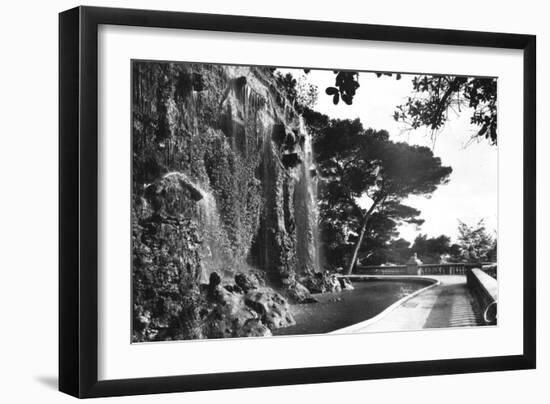 The Chateau Waterfall, Nice, South of France, Early 20th Century-null-Framed Giclee Print