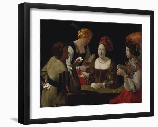 The Cheat with the Ace of Diamonds, about 1635-40-Georges de La Tour-Framed Giclee Print