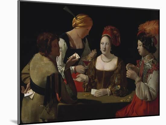 The Cheat with the Ace of Diamonds, about 1635-40-Georges de La Tour-Mounted Giclee Print
