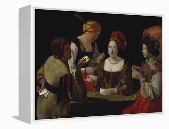 The Cheat with the Ace of Diamonds, about 1635-40-Georges de La Tour-Framed Premier Image Canvas