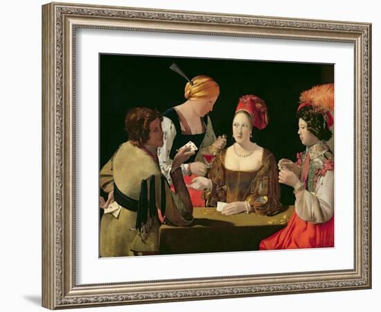 The Cheat with the Ace of Diamonds, circa 1635-40-Georges de La Tour-Framed Giclee Print