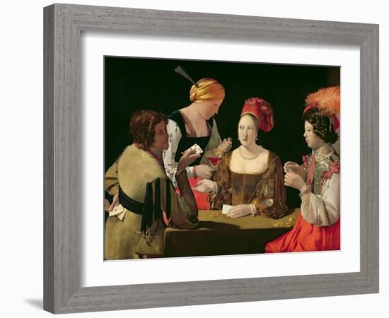 The Cheat with the Ace of Diamonds, circa 1635-40-Georges de La Tour-Framed Giclee Print