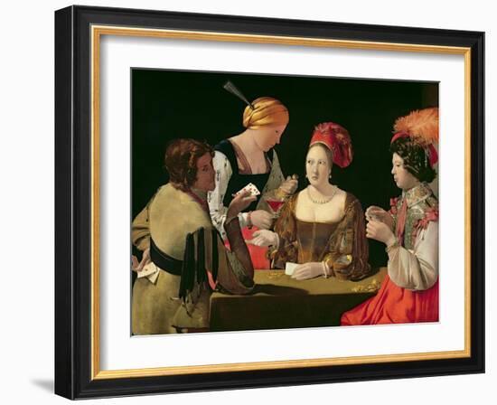 The Cheat with the Ace of Diamonds, circa 1635-40-Georges de La Tour-Framed Giclee Print