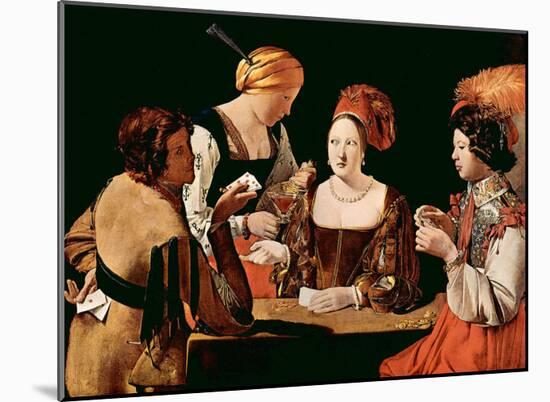 The Cheater Card Game-Georges de La Tour-Mounted Art Print