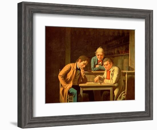 The Checker Players, 1850-George Caleb Bingham-Framed Giclee Print