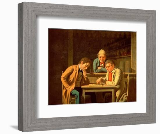 The Checker Players, 1850-George Caleb Bingham-Framed Giclee Print