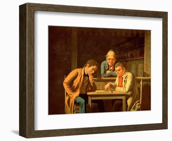 The Checker Players, 1850-George Caleb Bingham-Framed Giclee Print