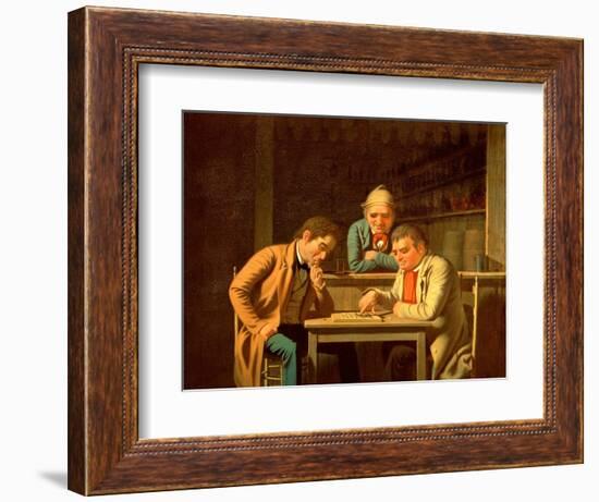 The Checker Players, 1850-George Caleb Bingham-Framed Giclee Print