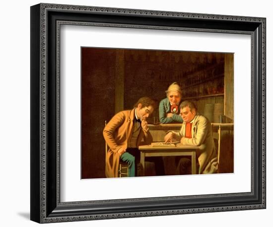 The Checker Players, 1850-George Caleb Bingham-Framed Giclee Print