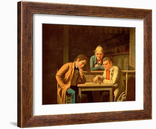 The Checker Players, 1850-George Caleb Bingham-Framed Giclee Print