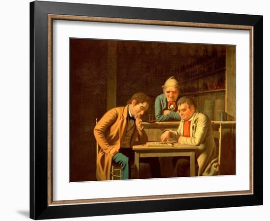 The Checker Players, 1850-George Caleb Bingham-Framed Giclee Print