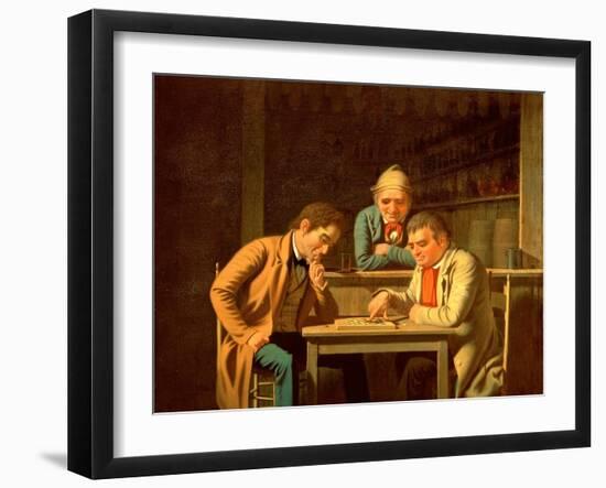 The Checker Players, 1850-George Caleb Bingham-Framed Giclee Print