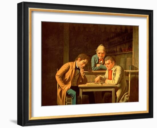 The Checker Players, 1850-George Caleb Bingham-Framed Giclee Print