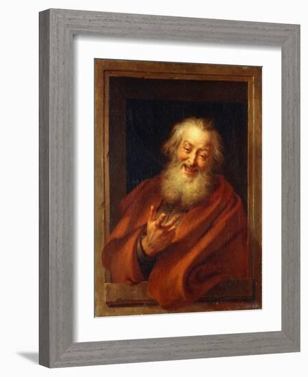 The Cheerful Democritus-Charles Antoine Coypel-Framed Giclee Print