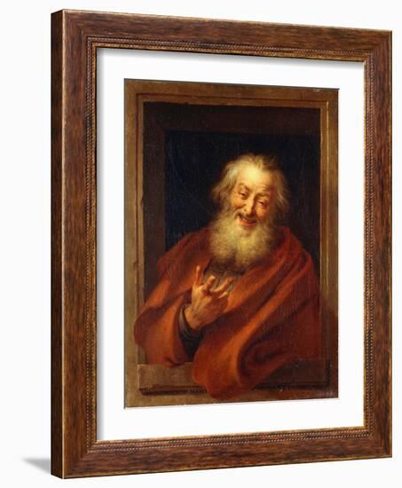 The Cheerful Democritus-Charles Antoine Coypel-Framed Giclee Print