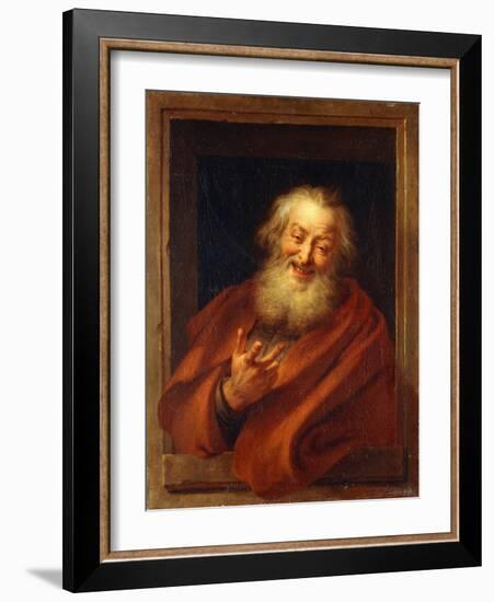 The Cheerful Democritus-Charles Antoine Coypel-Framed Giclee Print