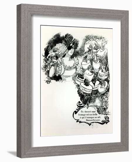 The Cheeses, Illustration For Brillat-Savarin's Aphorisms from L'Art du Bien Manger, c.1907-Albert Robida-Framed Giclee Print