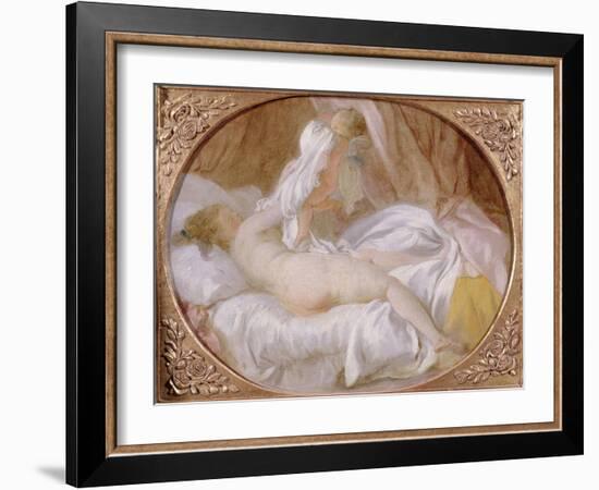 The Chemise Removed or the Lady Undressing, before 1778-Jean-Honoré Fragonard-Framed Giclee Print