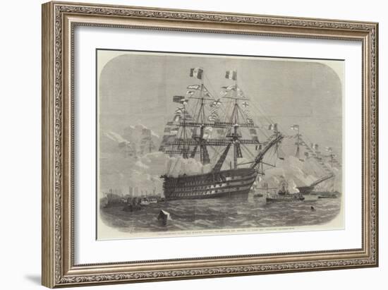 The Cherbourg Fetes, Her Majesty Visiting the Emperor and Empress on Board the Bretagne-Edwin Weedon-Framed Giclee Print