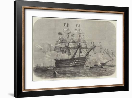 The Cherbourg Fetes, Her Majesty Visiting the Emperor and Empress on Board the Bretagne-Edwin Weedon-Framed Giclee Print